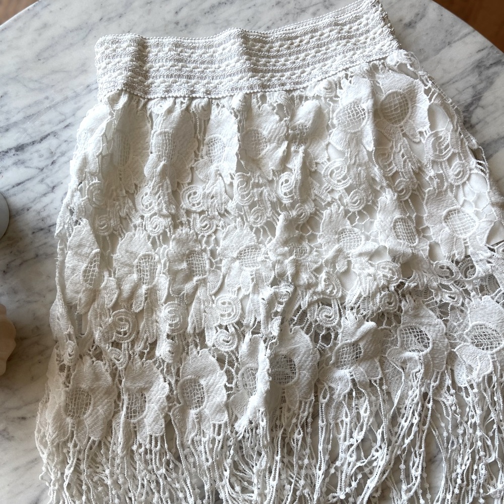 White Embroidered Skirt